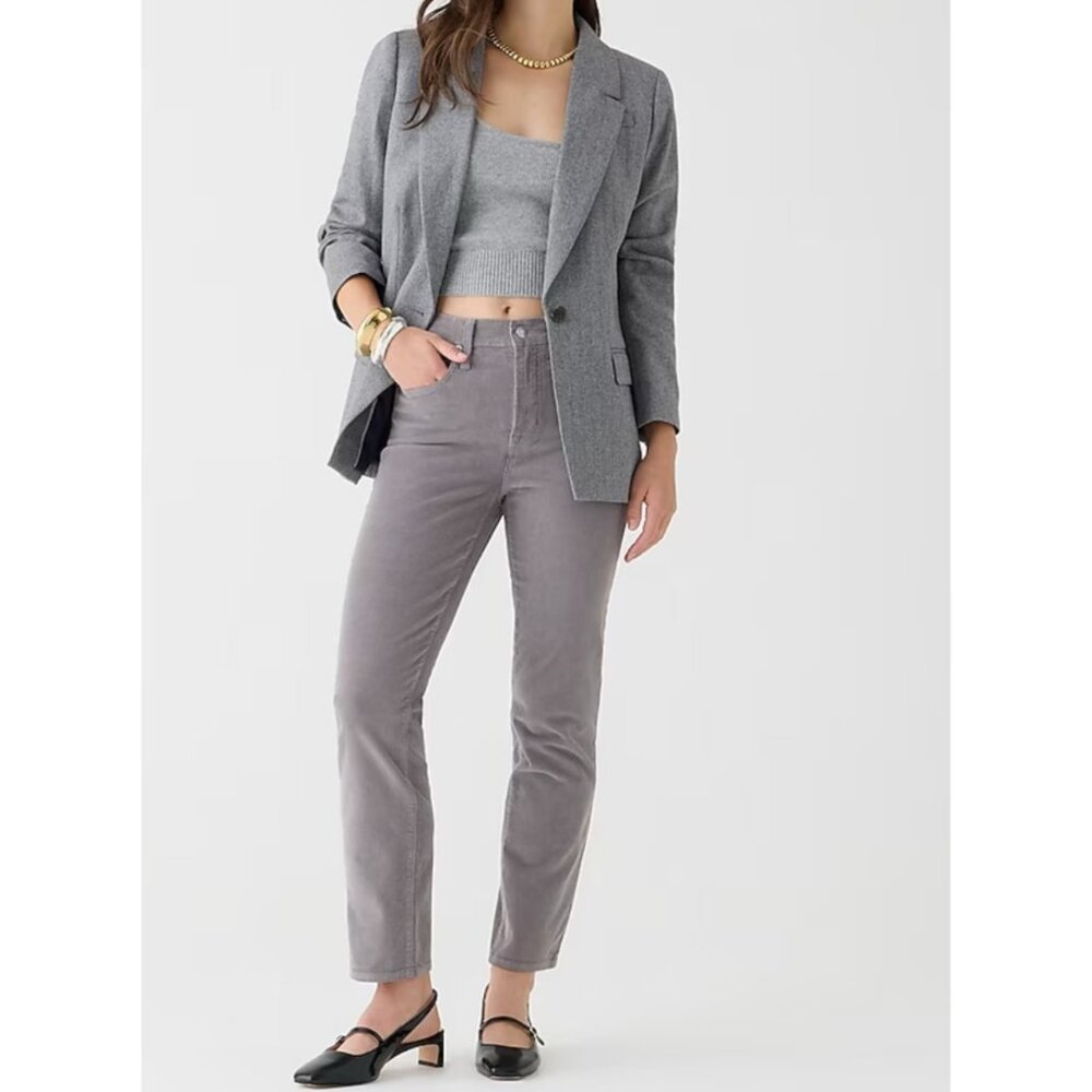 J. CREW Women's EUC Vintage Slim Straight Corduroy Pants Gray | Size 31